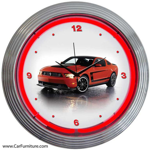 Ford Mustang Boss 302 Neon Clock