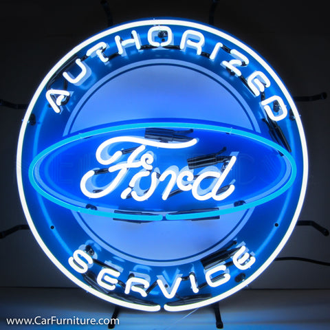 Authorized Ford Service Neon Sign with Backing