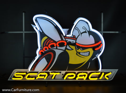 Dodge Scat Pack Neon Sign with Backing