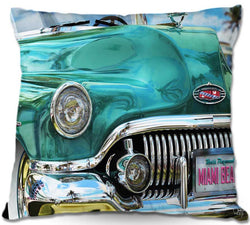Teal-1951-Buick-Roadmaster-on-Miami-Beach-Retro-Art-Home-Decor-Tropical-Classic-Car-Throw-Pillow-www.CarFurniture.com