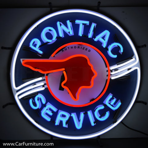 Pontiac Service Neon Sign with Backing