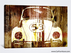 VW Buggy 53 Woodgrain Retro Canvas Art
