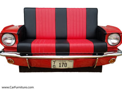 Red-1965-Ford-Mustang-Car-Front-With-Headlights-Retro-Vintage-Leather-Couch-Sofa-Decor-www.CarFurniture.com