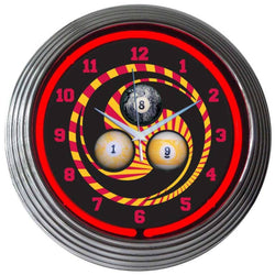 Billiard Ball Swirl Neon LED Clock