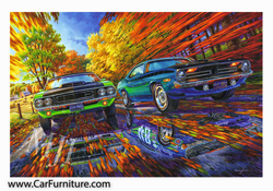 Born-To-Race-Car-Painting-1970-Dodge-Challenger-AAR-Cuda-www.CarFurniture.com