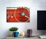 Burnt Woodgrain Old English Canvas Art