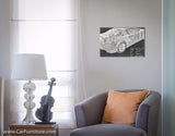 Car Engine and Interior X-Ray Blueprint Canvas Print