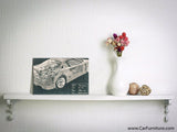 Car Engine and Interior X-Ray Blueprint Teal Canvas Print