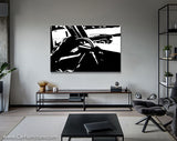 Driving Modern Black and White Canvas Art