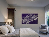 Purple GT Car Schematics Canvas Art