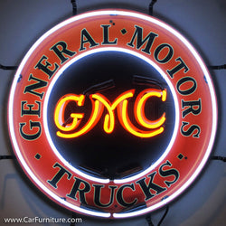 GMC General Motors Trucks Neon Sign with Backing