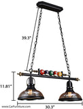 Industrial Vintage Edison Bulb Billiard Chandelier Pendant Light