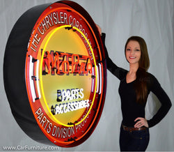 Mopar Large Red Neon Sign in Steel Can