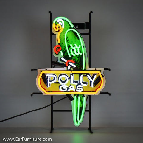 Polly Shaped Gas Green Neon Sign with Backing