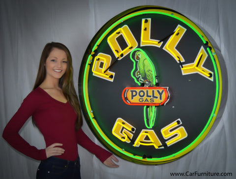 Polly Gasoline Large 36 Inch Neon Sign in Steel Can
