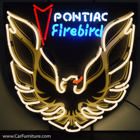 Pontiac Firebird Golden Neon Sign with Backing