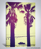 Retro Palms Beach Car Canvas Art