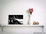 Sleek White Retro Car Brushed Aluminum Canvas Art