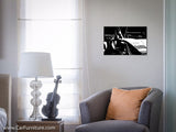 Sleek White Retro Car Brushed Aluminum Canvas Art