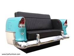 '55 Chevy Bel Air Couch created from a real trunk section of a car www.CarFurniture.com
