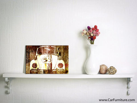 VW Buggy 53 Woodgrain Retro Canvas Art