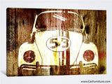 VW Buggy 53 Woodgrain Retro Canvas Art