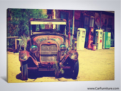Vintage Ford at Route 66 Canvas Art