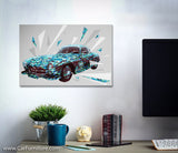 Vintage Gullwings Geometric Car Canvas Art