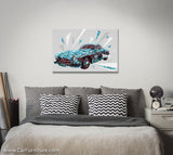 Vintage Gullwings Geometric Car Canvas Art