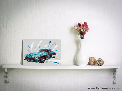 Vintage Gullwings Geometric Car Canvas Art