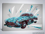 Vintage Gullwings Geometric Car Canvas Art
