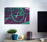 Vintage Purple Car Interior Paint Splatter Canvas Art
