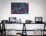 Vintage Purple Car Interior Paint Splatter Canvas Art